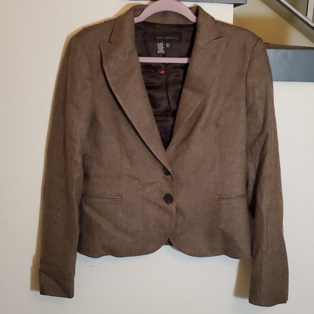 Zara Women  Vintage Wool Blazer Jacket